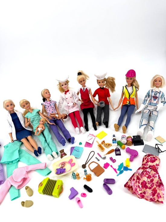 Barbie Other - Lot of 8 Career Barbies & Acc. + Babies 60 Pc.+